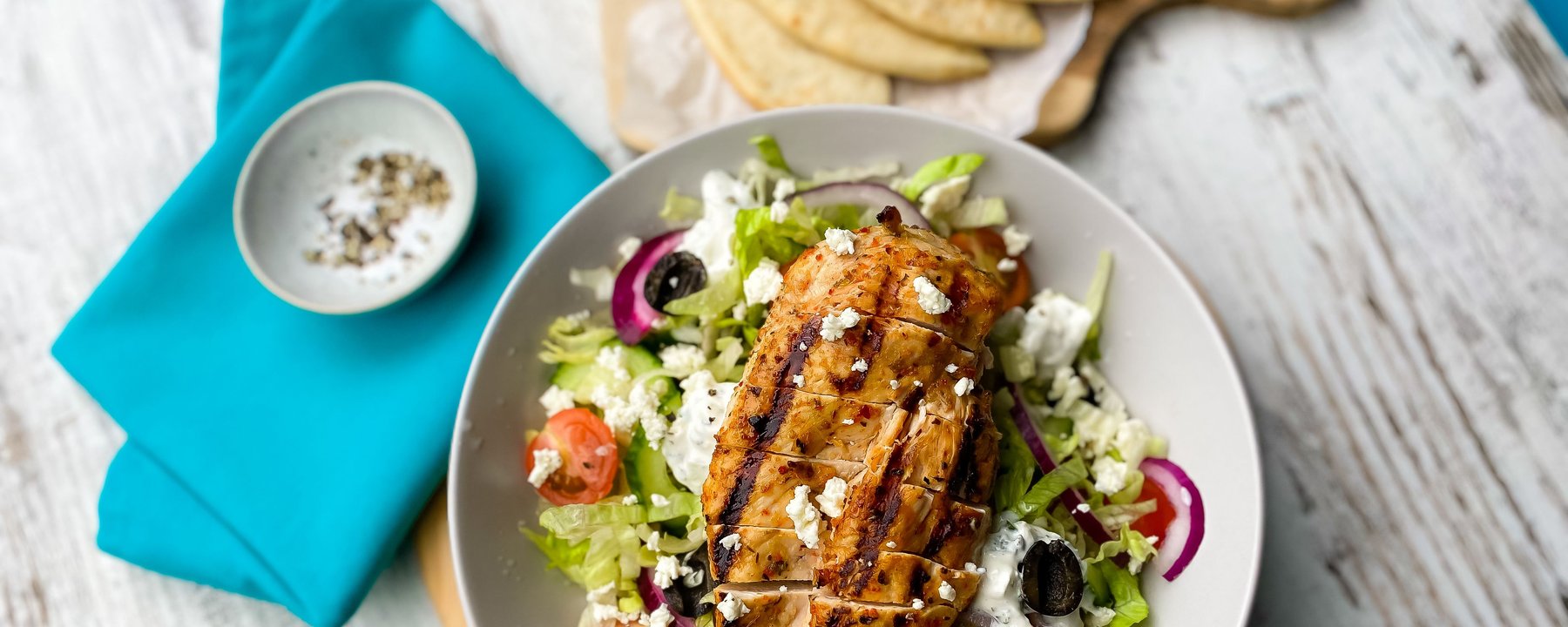 Salatrezept für ein mediterianes Lemon-Hühnchen