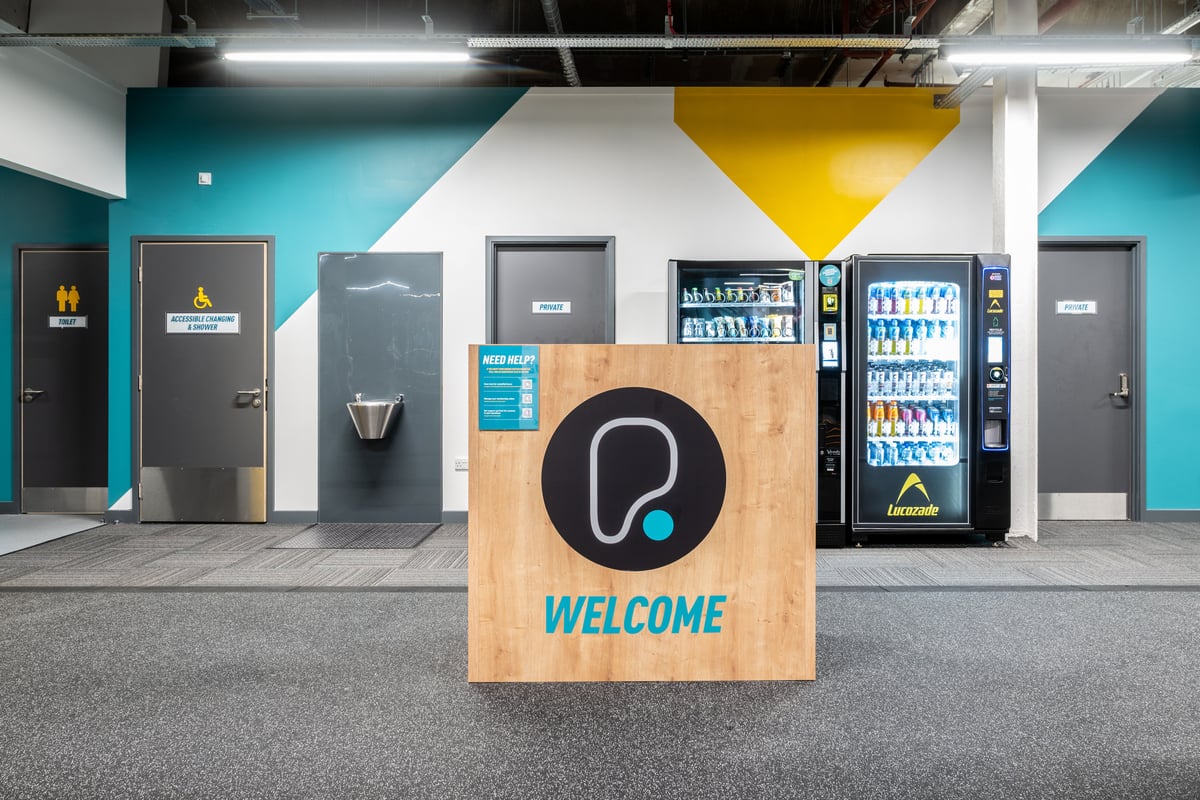 PureGym Erith hub area with vending machines