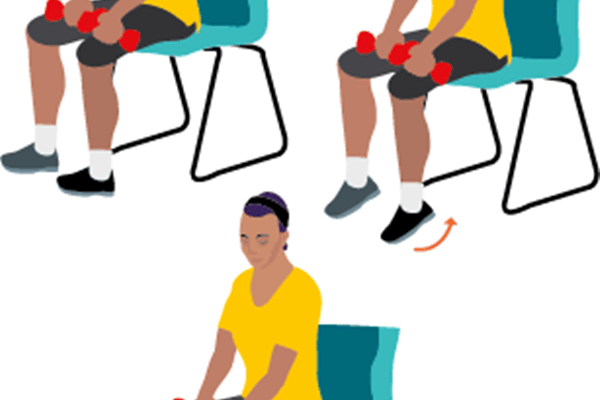 Seated calf exercises for seniors