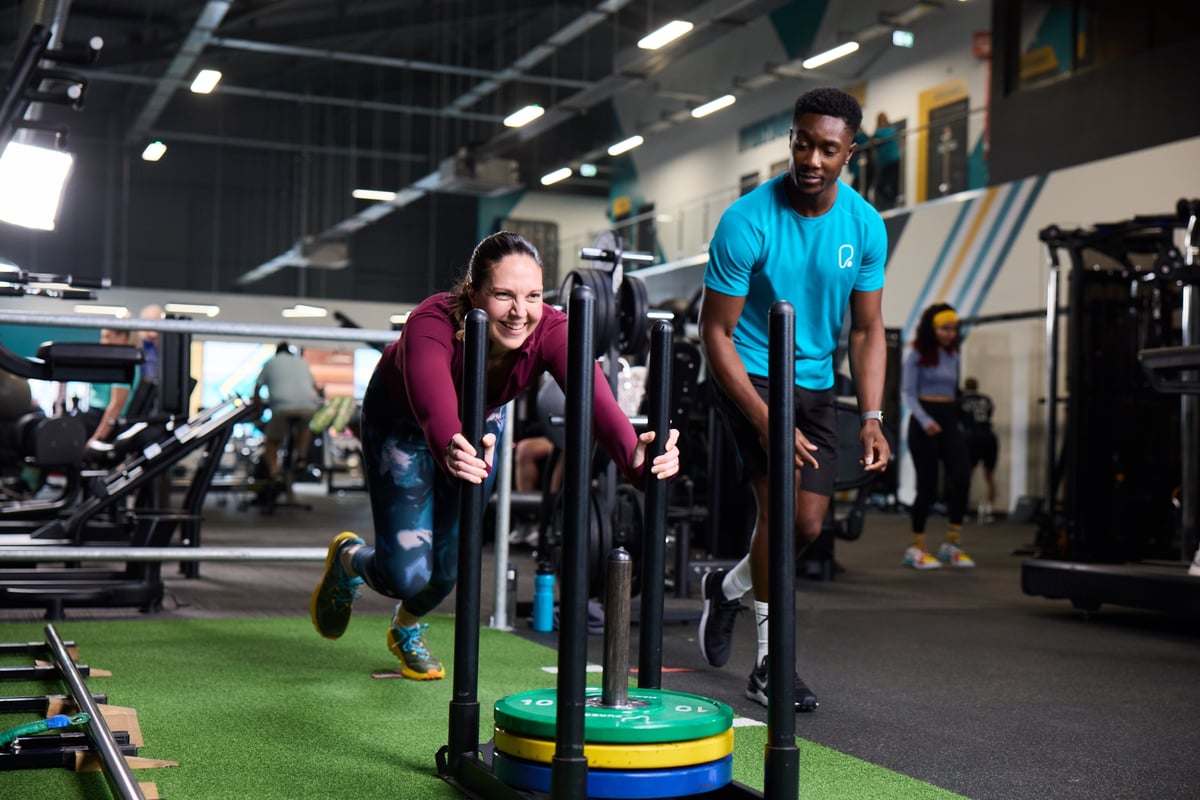 Woman in training session
