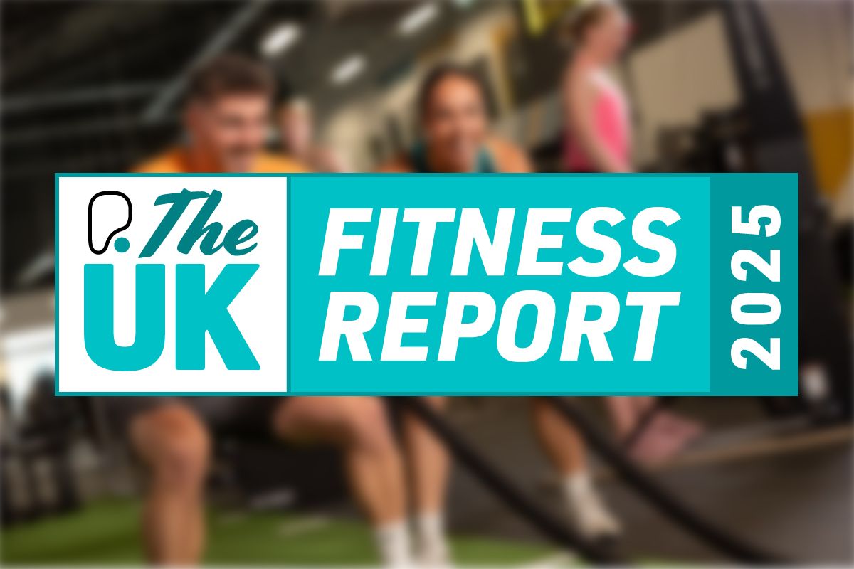 The UK Fitness Report 2025 text with a teal and white colour scheme
