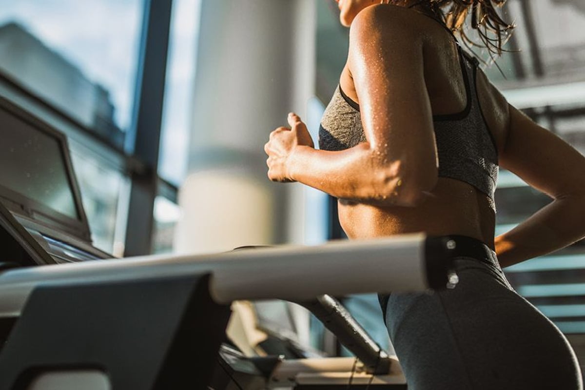 Lady running on a treadmill