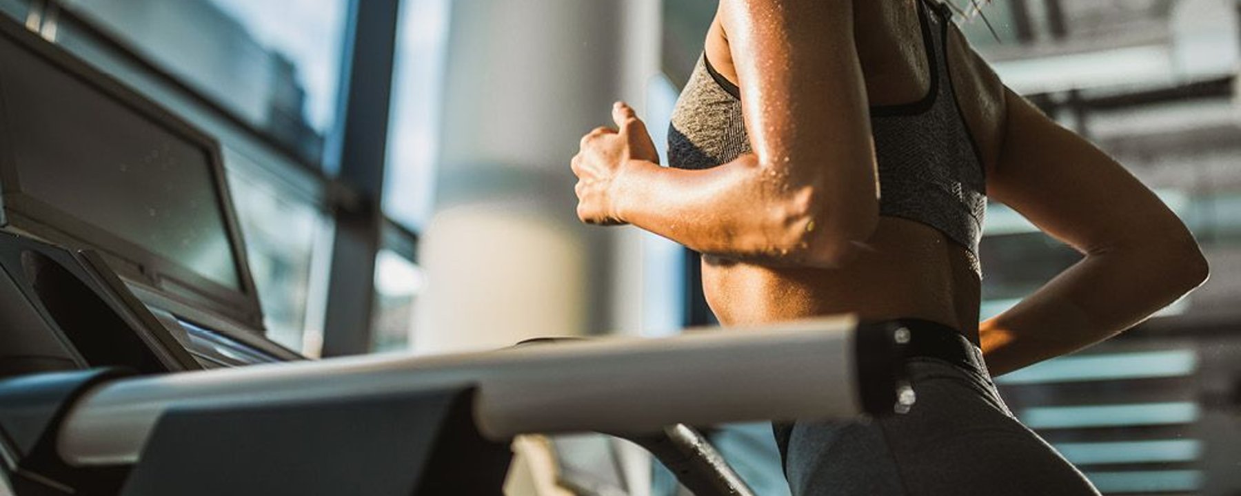 Lady running on a treadmill