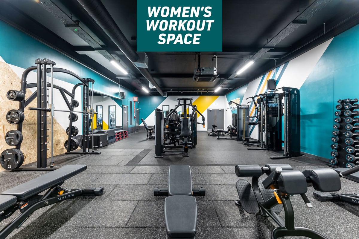 PureGym Women's Workout Space Typical Representation Fixed Pin Machines