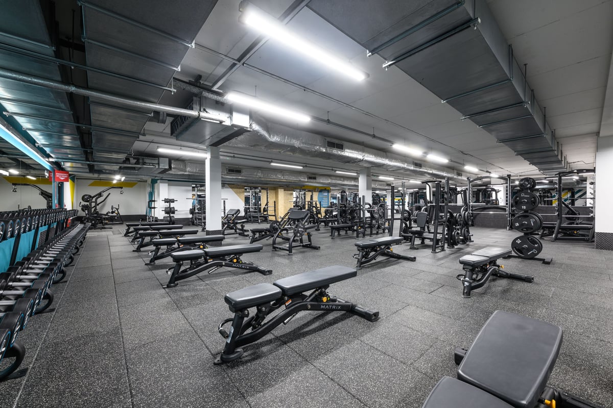 PureGym Manchester Urban Exchange free weights area
