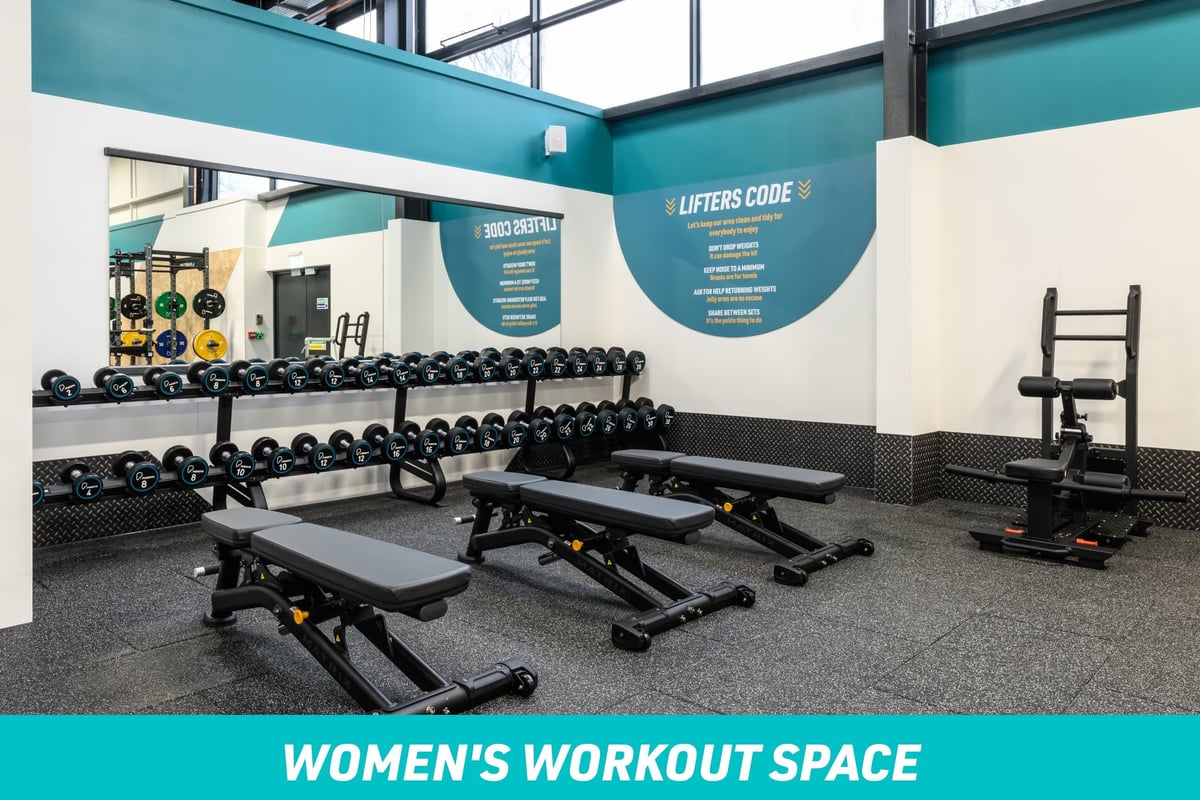 PureGym Basingstoke Women's Workout Space free weights area