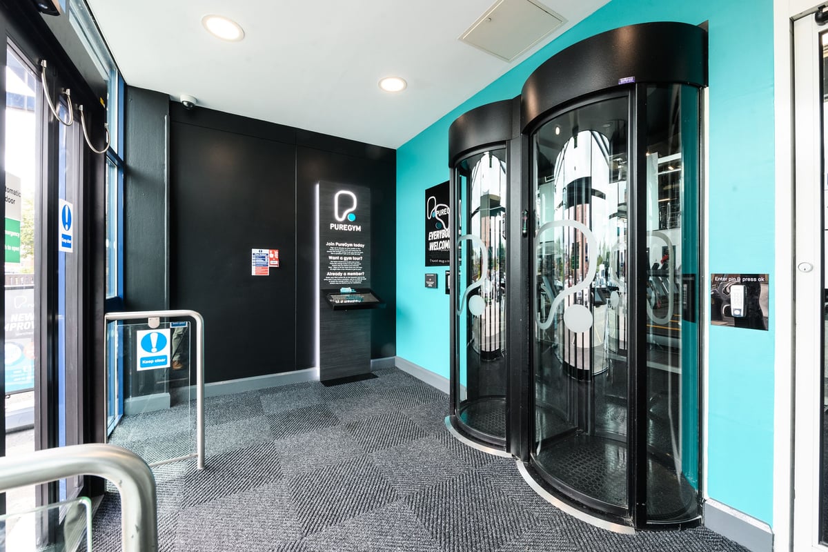 PureGym Manchester Moston: entry pods and disabled access door