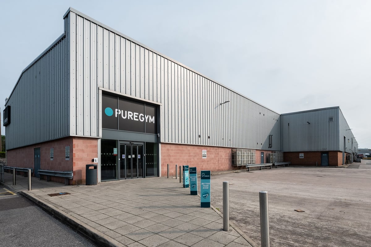 PureGym Wirral Bidston Moss: Building exterior with signage for "PureGym", a fitness center chain.