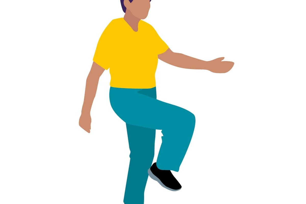 Knee marching - senior balance exercises