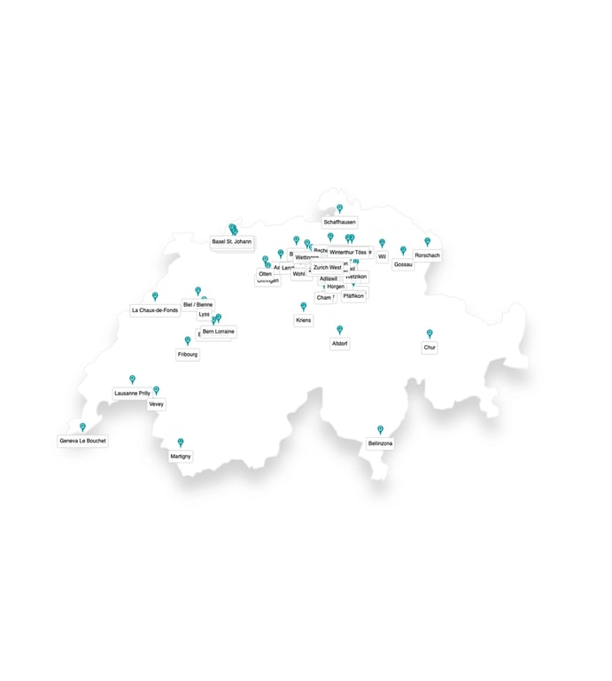PureGym Suisse Map