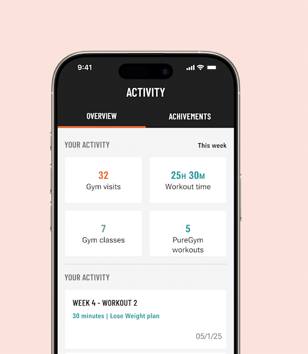 PureGym: animated gif showing class bookings in the app