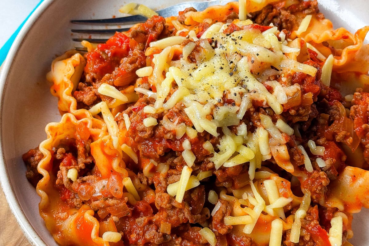 Rezept für Nudeln mit Cajun-Rindshacksauce