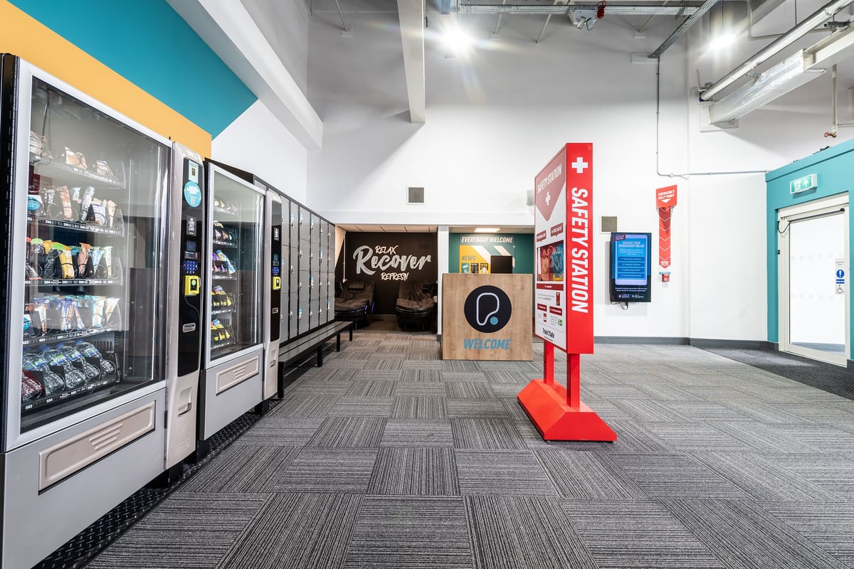 PureGym Birmingham Maypole vending machines and safety station