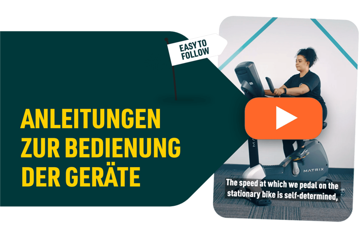 Schriftzug „Geräteanleitungen auf grünem Pfeil mit Beispiel-YouTube-Video