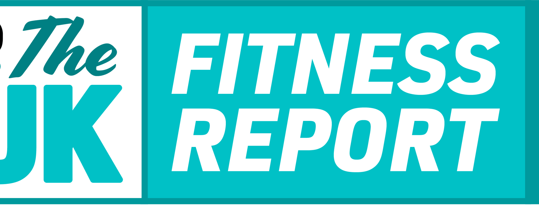 The UK Fitness Report 2025 text with a teal and white colour scheme
