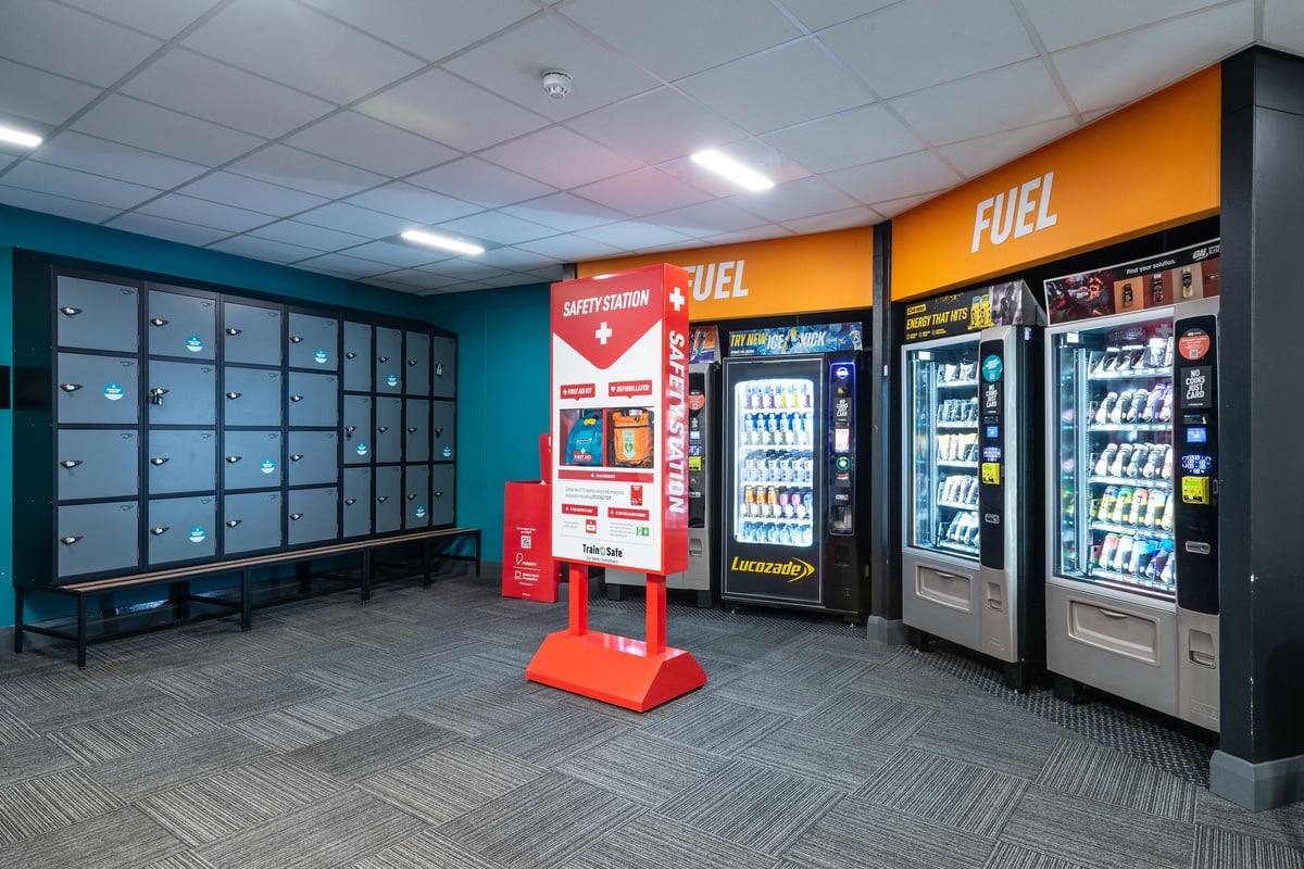 PureGym Coventry Skydome safety station and vending machines