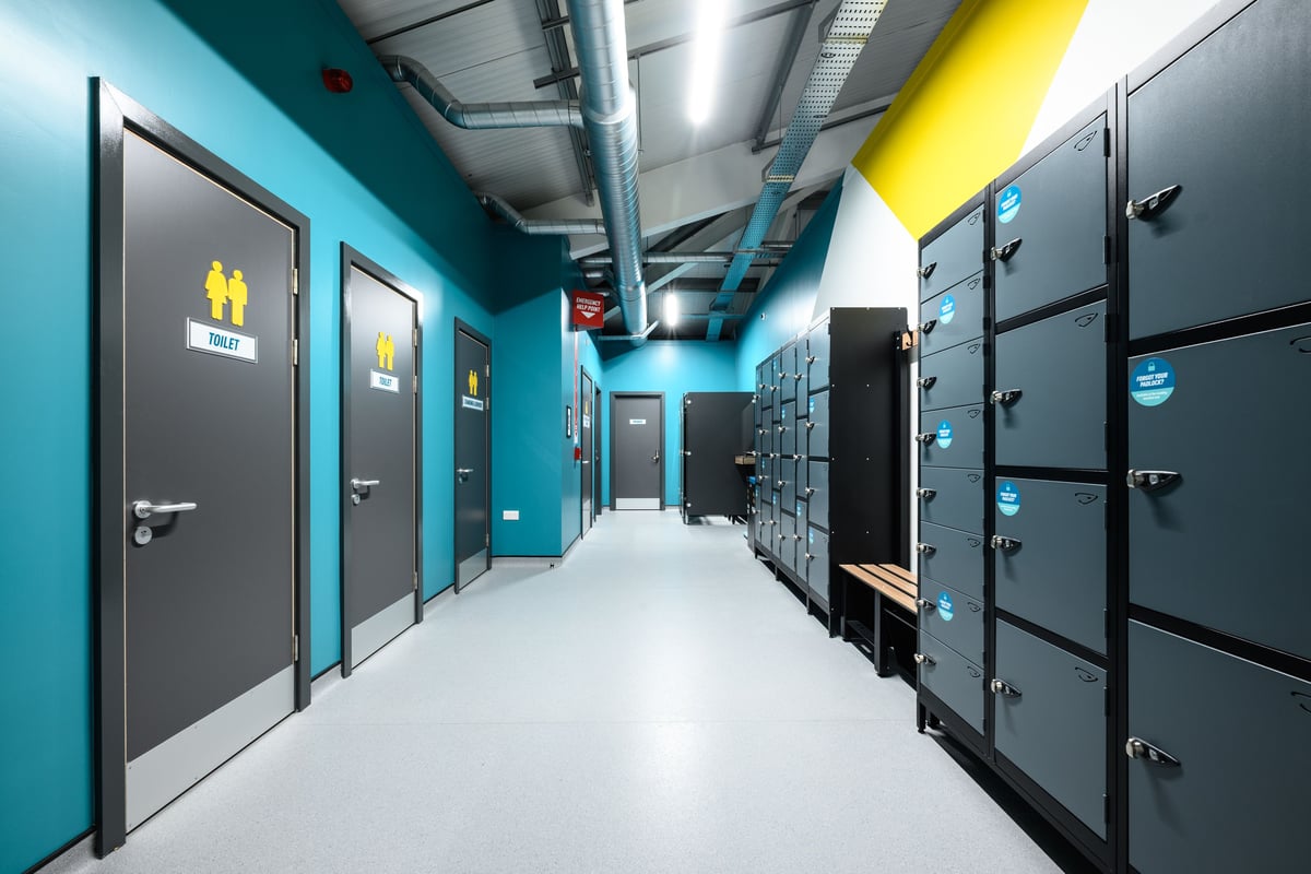 PureGym Exmouth toilet cubicles and lockers