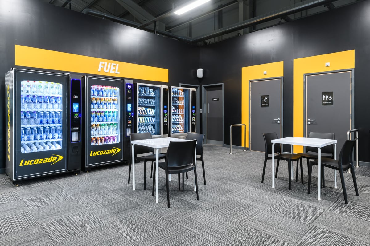 PureGym Fareham hub area with vending machines