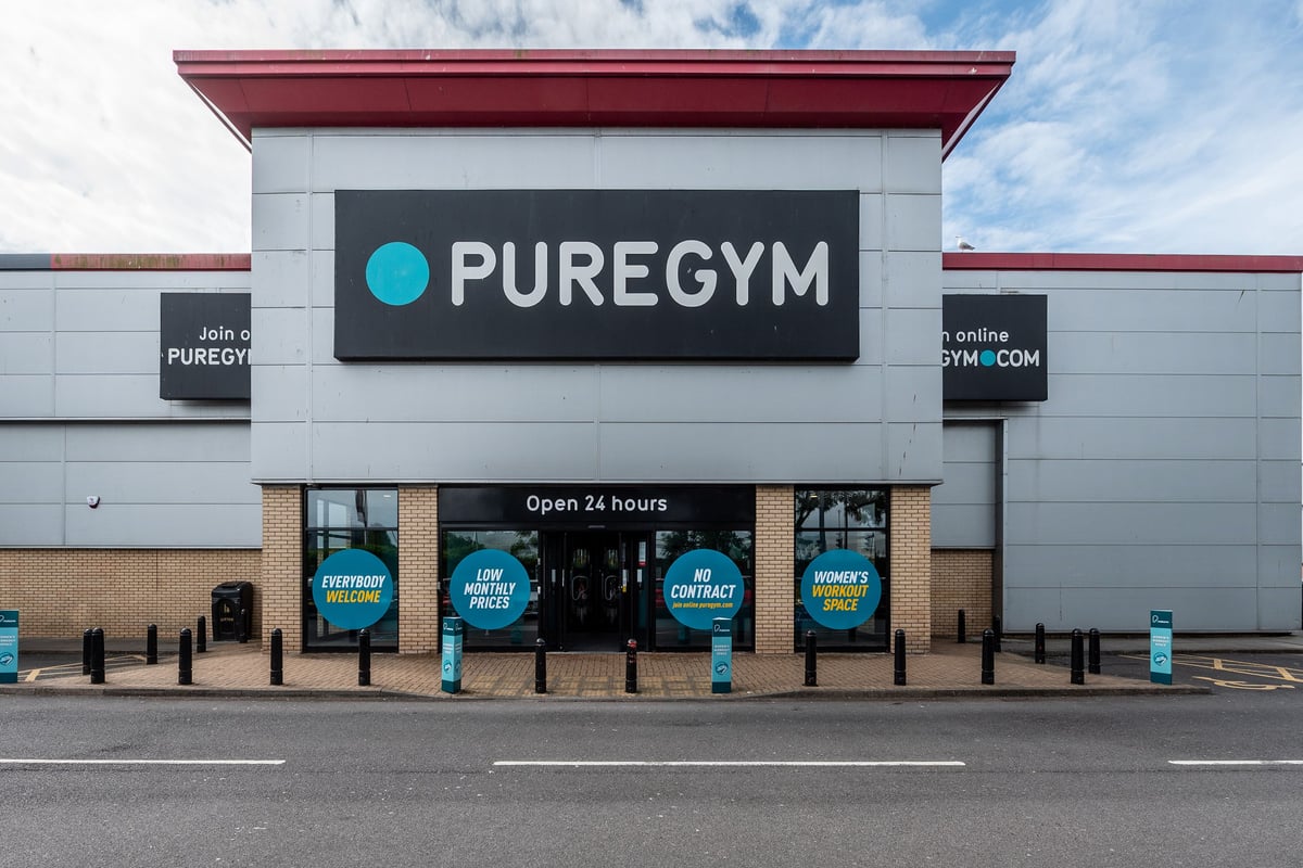 PureGym Weston-super-mare: Gym exterior showing entrance, branding as 'PureGym', signage indicating 24-hour operation.
