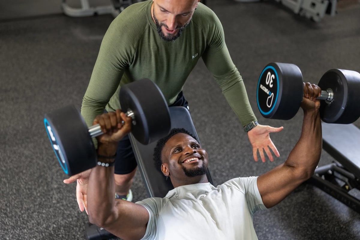 Male incline dumbbell bench press
