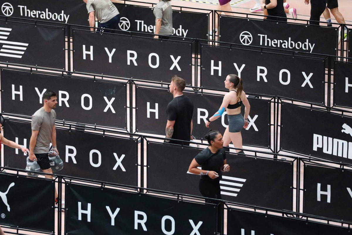 People queueing for a Hyrox event