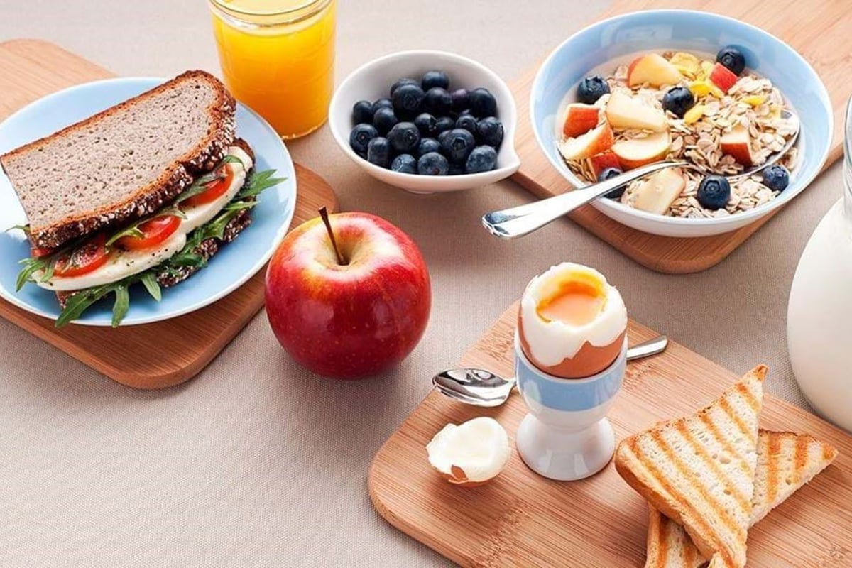 Healthy breakfast spread