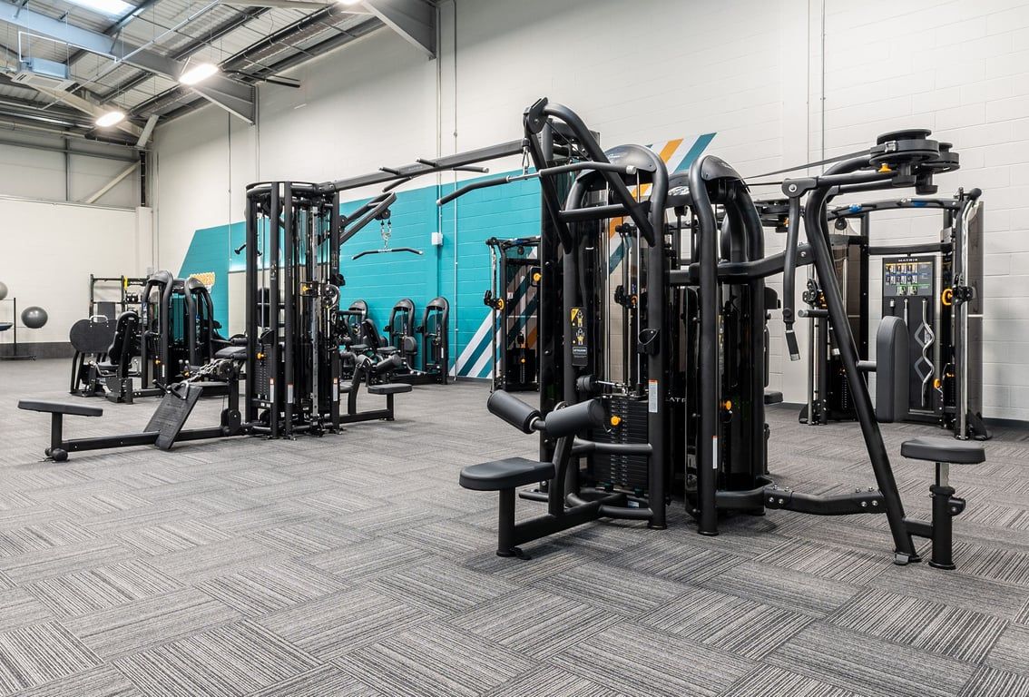 PureGym Broadstairs Westwood Gateway Retail Park: Rows of weight machines, benches and weight racks.