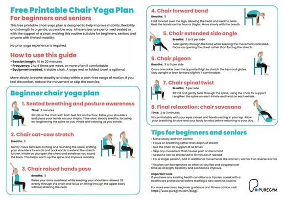 Downloadable chair yoga workout