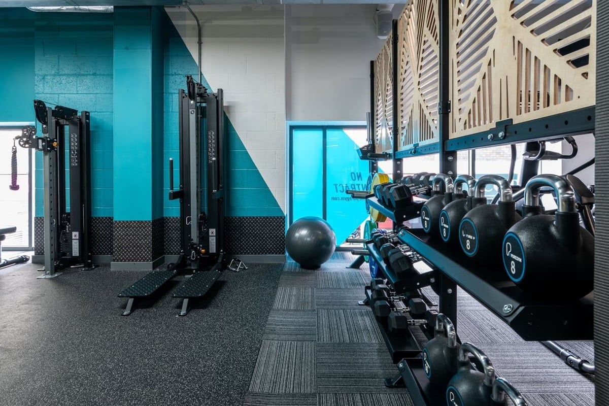 PureGym London Orpington Central: Rows of cable machines, resistance trainers, and medicine balls.