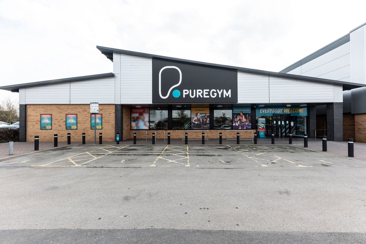 PureGym Selby: Modern gym exterior with branding signage and glass facade.