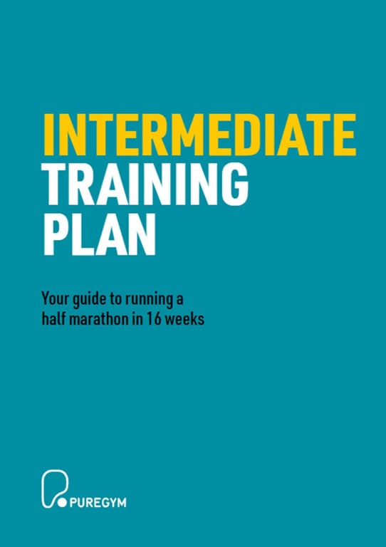 Intermediate training plan for running a half marathon in 16 weeks by PureGym
