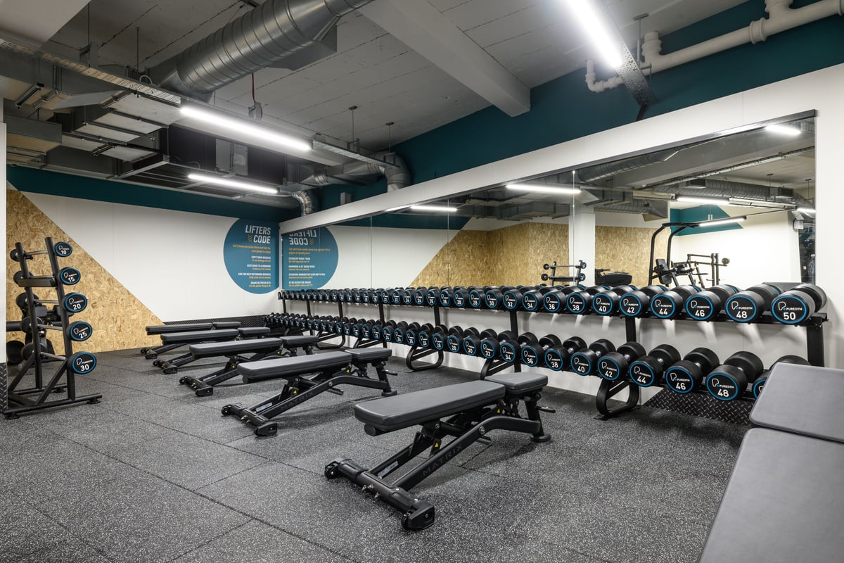 PureGym St Neots dumbbells and benches