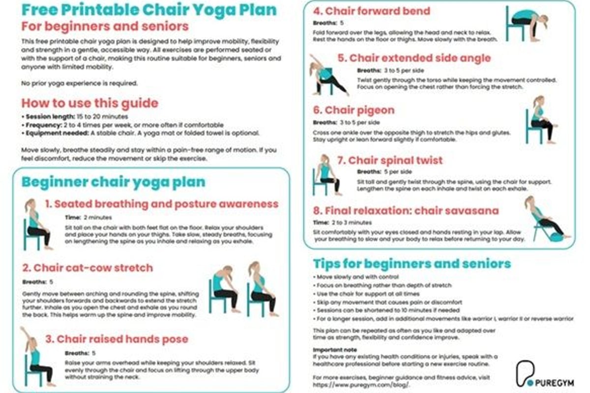 Downloadable chair yoga workout