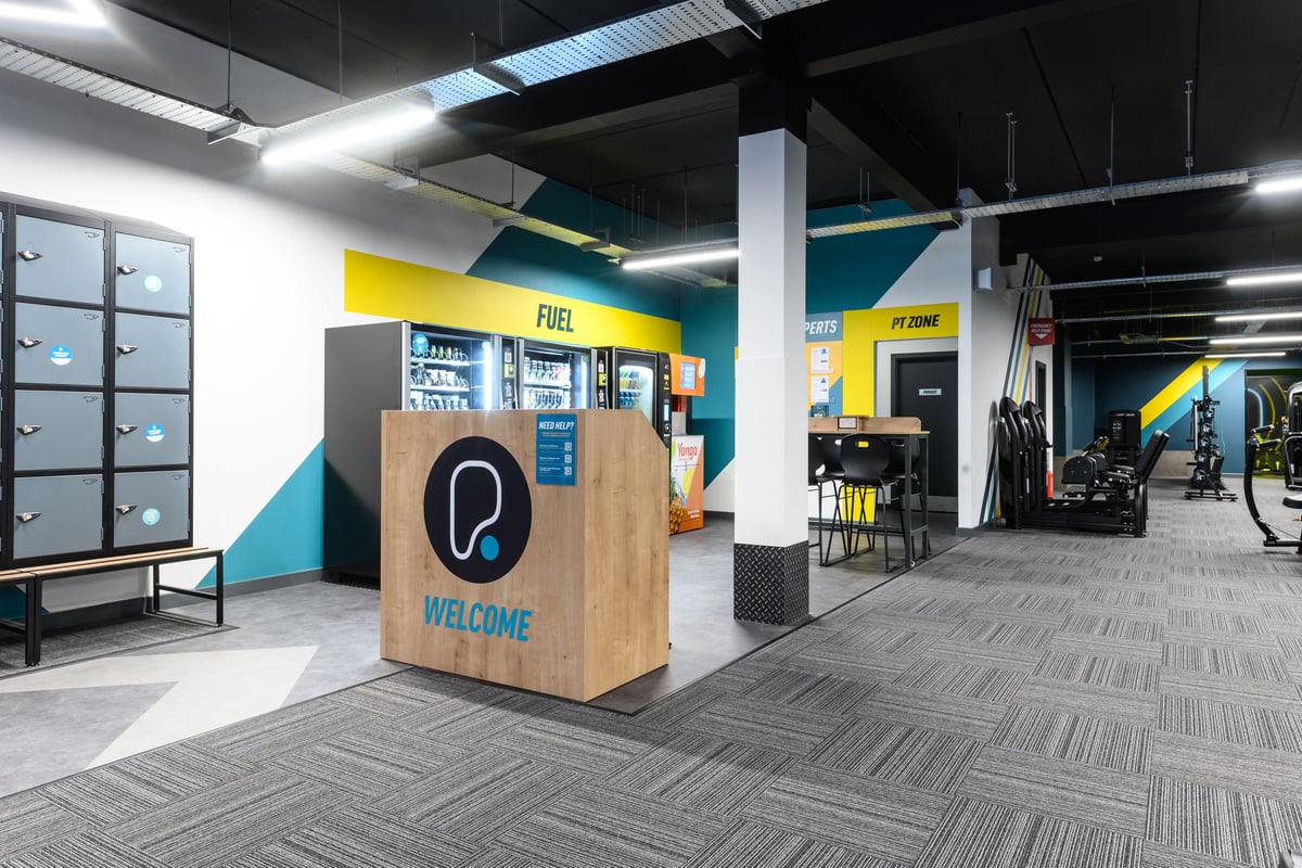 PureGym Sale hub area with vending machines