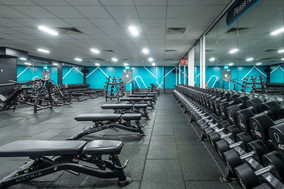PureGym Coventry Skydome dumbbells and benches
