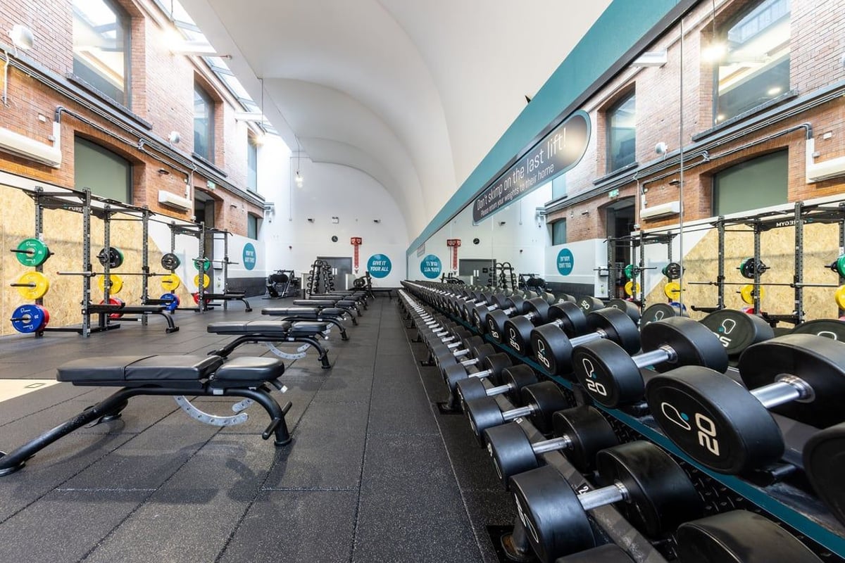 PureGym Belfast Adelaide Street dumbells and benches