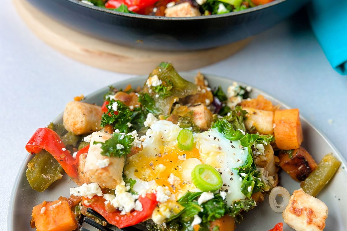 Rezept für Süsskartoffel-Frühstückshaschee