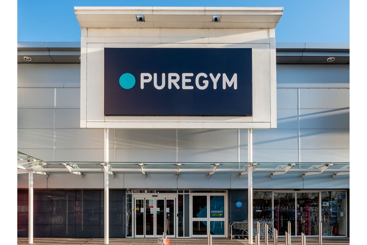 PureGym Stratford-upon-avon: Exterior view of a Pure Gym fitness center with signage and entrance.