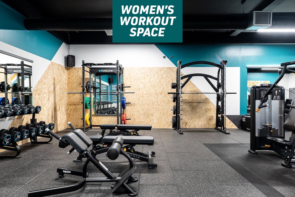 PureGym Women's Workout Space Typical Representation Free Weights Area