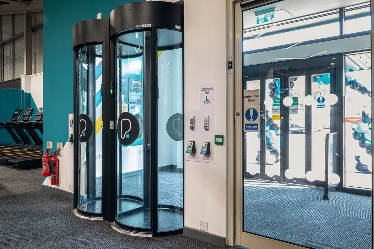 PureGym Leeds Bramley: entry pods and disabled access door