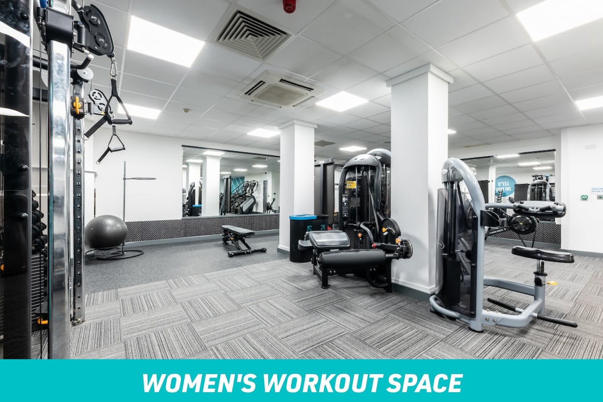 PureGym Dunstable: Women's Workout Space with fixed-pin machines in a gym