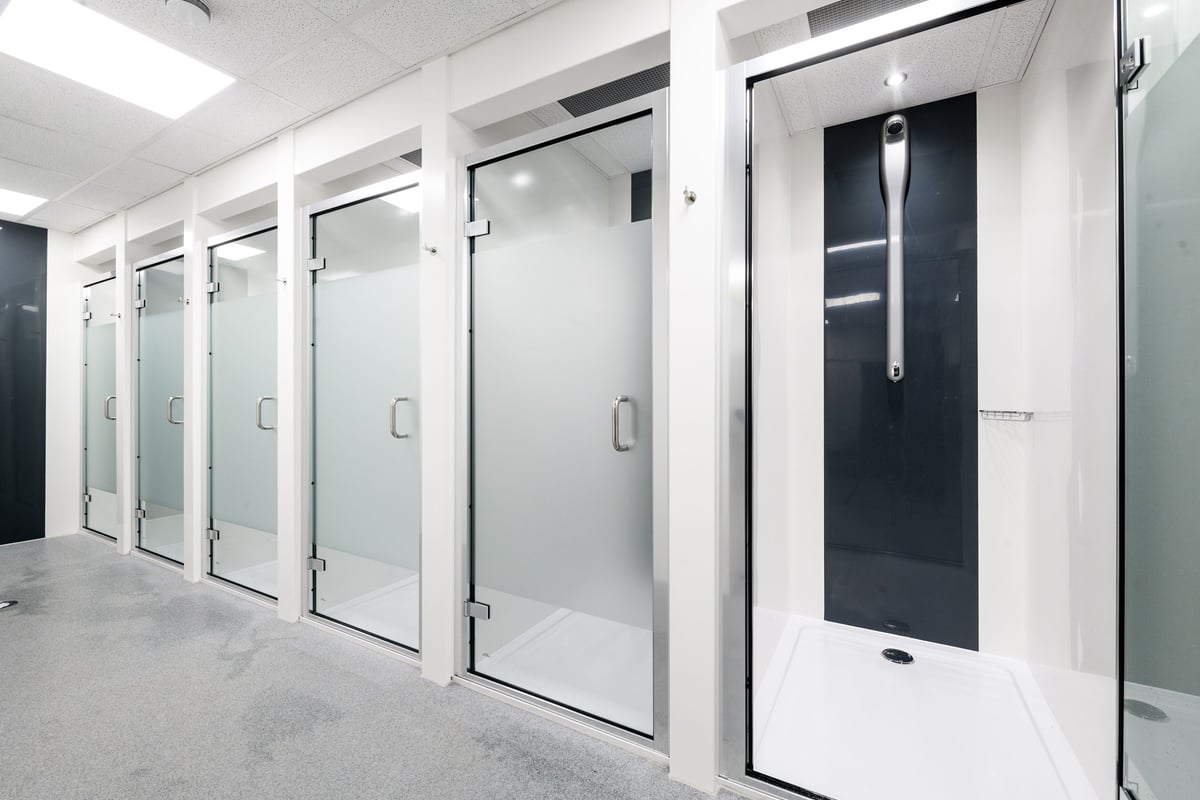PureGym Bletchley shower cubicles