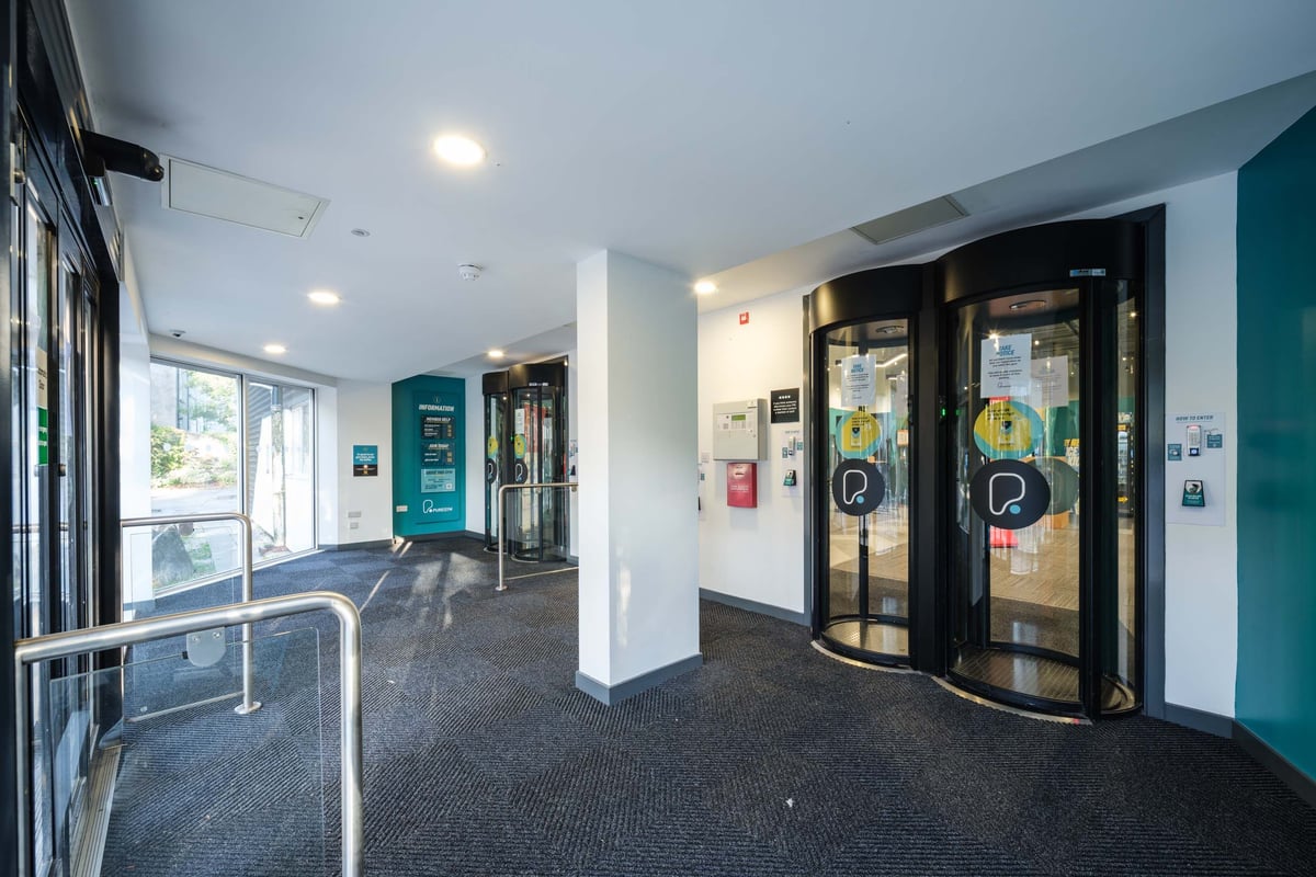PureGym Plymouth Alexandra Entry pods and disabled access door
