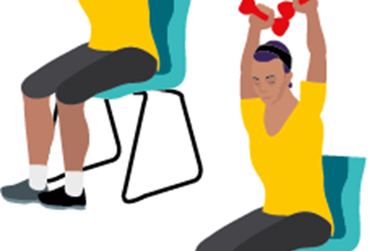 Seated shoulder press - exercises for seniors