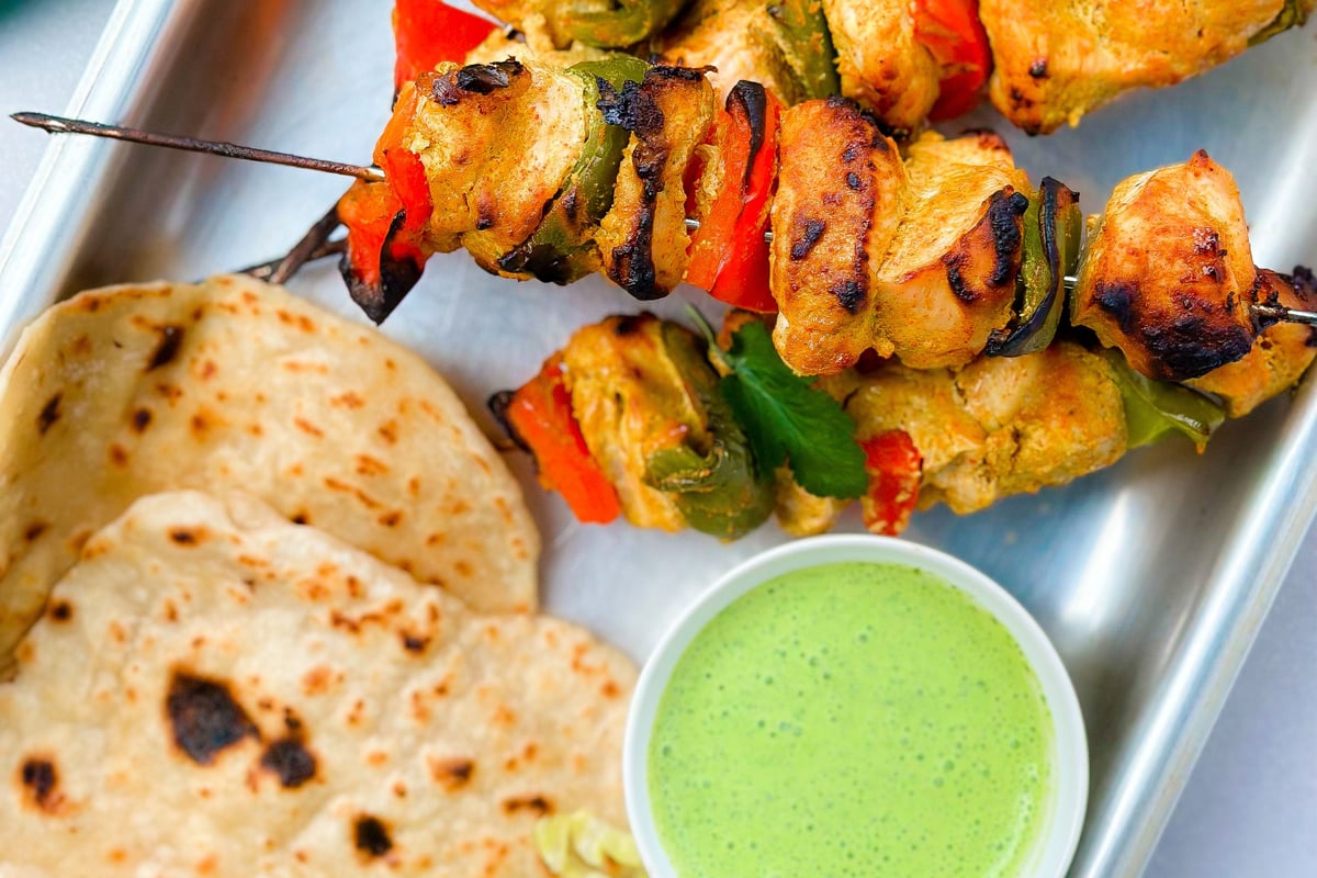 Rezept für Tandoori-Hähnchen am Spiess