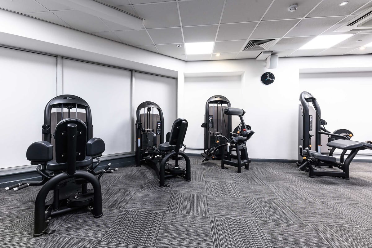 PureGym Poole: Fixed pin resistance machines on a rubberised floor