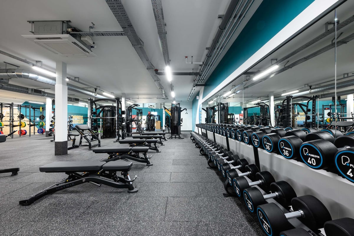 PureGym Exmouth dumbbells and benches