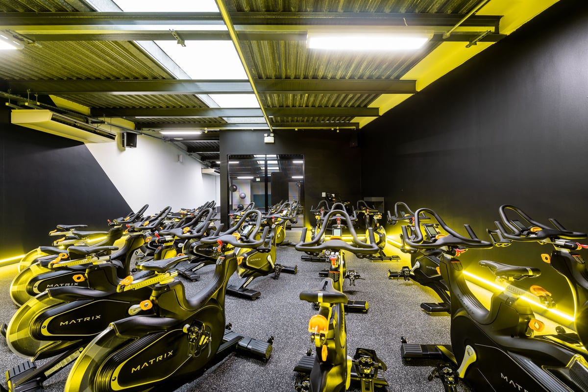 PureGym BradfordIdle - Spinning bikes in a gym studio