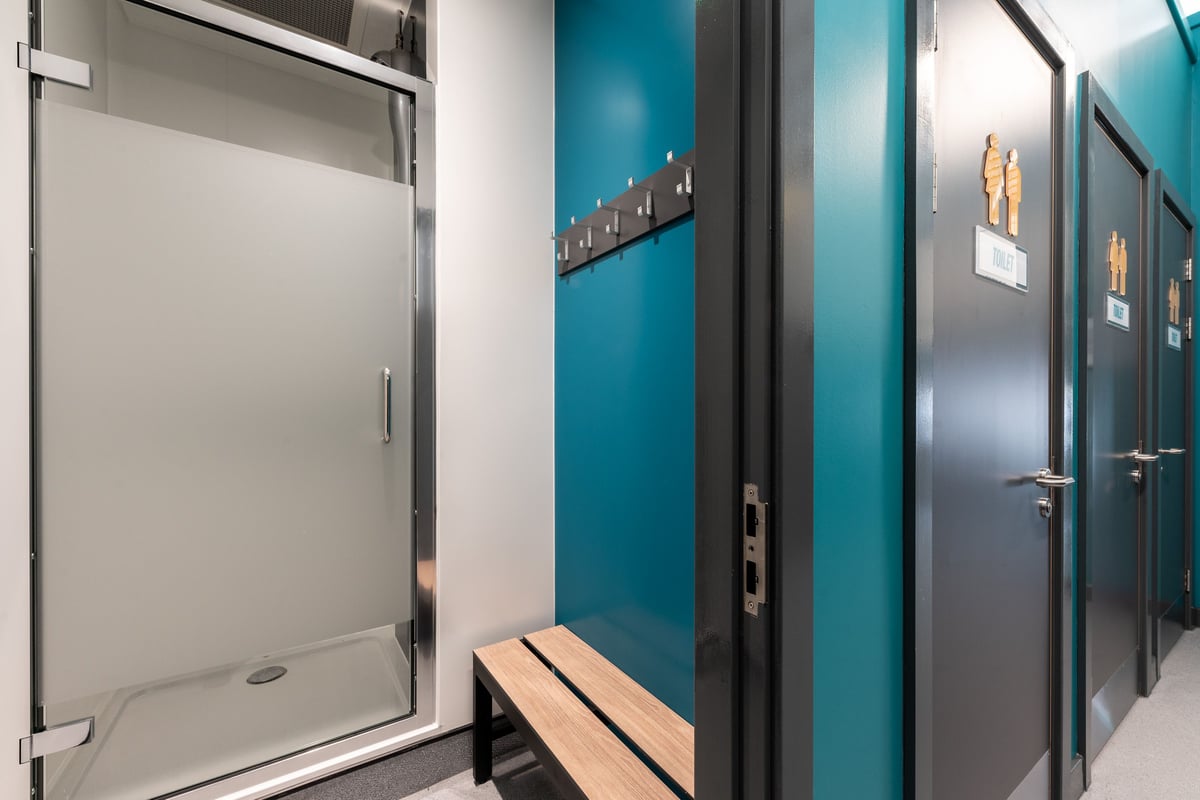 PureGym St Ives shower cubicles