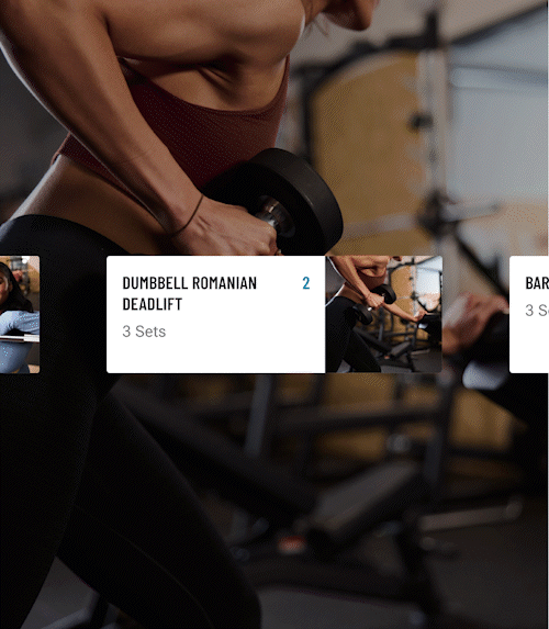 PureGym App: animation showing training plans